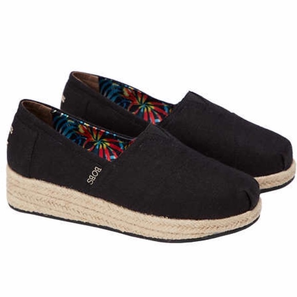 Skechers ladies bobs wedge canvas shoe Clearance